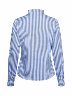 Franco Callegari Blusen*Damenbluse hellblau weiß gestreift