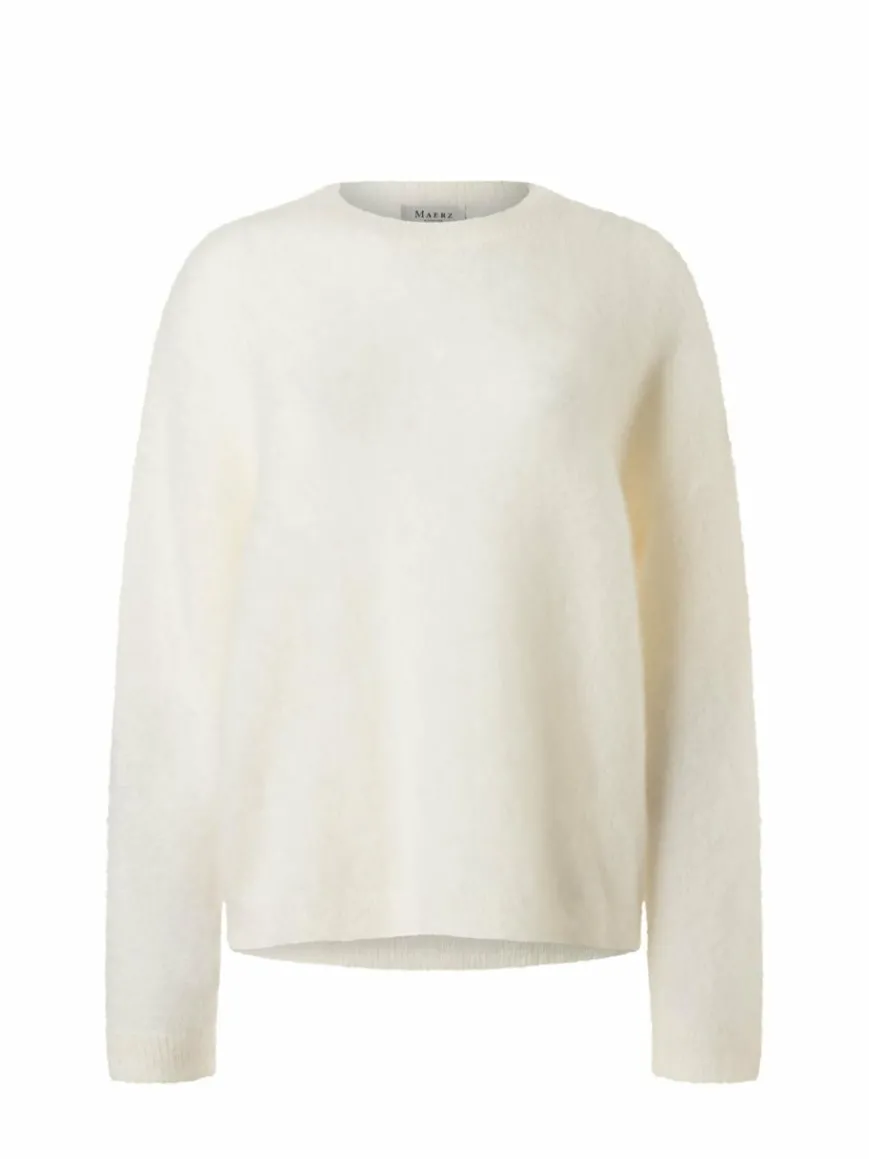 MAERZ Pullover & Strickjacken*Dmen Strickpullover mit Mohair-Anteil ecru uni