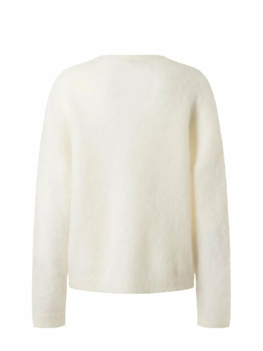 MAERZ Pullover & Strickjacken*Dmen Strickpullover mit Mohair-Anteil ecru uni
