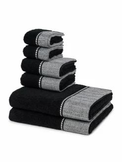 Möve Heimtextilien*Handtuchset 6-teilig - Brooklyn schwarz uni