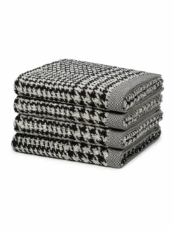Möve Heimtextilien*Handtuchset 4-teilig - Brooklyn schwarz gemustert