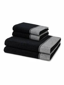 Möve Heimtextilien*Handtuchset 4-teilig - Brooklyn schwarz uni
