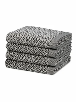 Möve Heimtextilien*Handtuchset 4-teilig - Brooklyn schwarz strukturiert