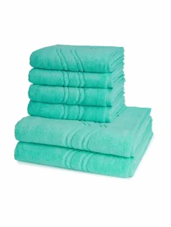 Ross Heimtextilien*Handtuchset 6-teilig - Cashmere feeling türkis uni