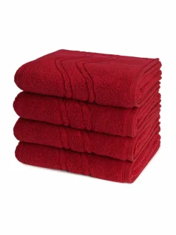 Ross Heimtextilien*Handtuchset 4-teilig - Cashmere feeling rot uni