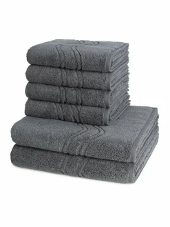 Ross Heimtextilien*Handtuchset 6-teilig - Cashmere feeling grau uni