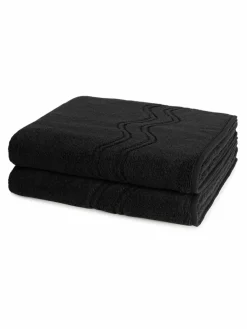 Ross Heimtextilien*Handtuchset 2-teilig - Cashmere feeling schwarz uni