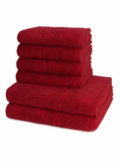 Ross Heimtextilien*Handtuchset 6-teilig - Cashmere feeling rot uni