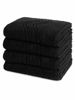 Ross Heimtextilien*Handtuchset 4-teilig - Cashmere feeling schwarz uni