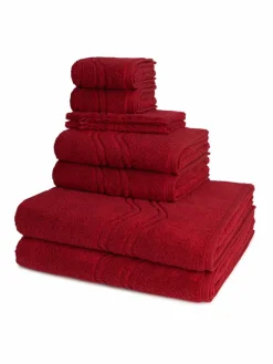 Ross Heimtextilien*Handtuchset 8-teilig - Cashmere feeling rot uni