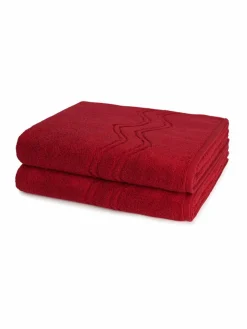 Ross Heimtextilien*Handtuchset 2-teilig - Cashmere feeling rot uni