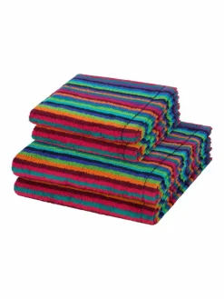 Cawö Heimtextilien*Handtuchset 2-teilig - Lifestyle mehrfarbig gestreift