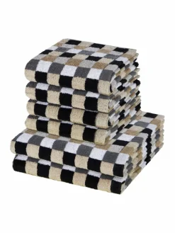 Cawö Heimtextilien*Handtuchset 6-teilig - Lifestyle grau kariert