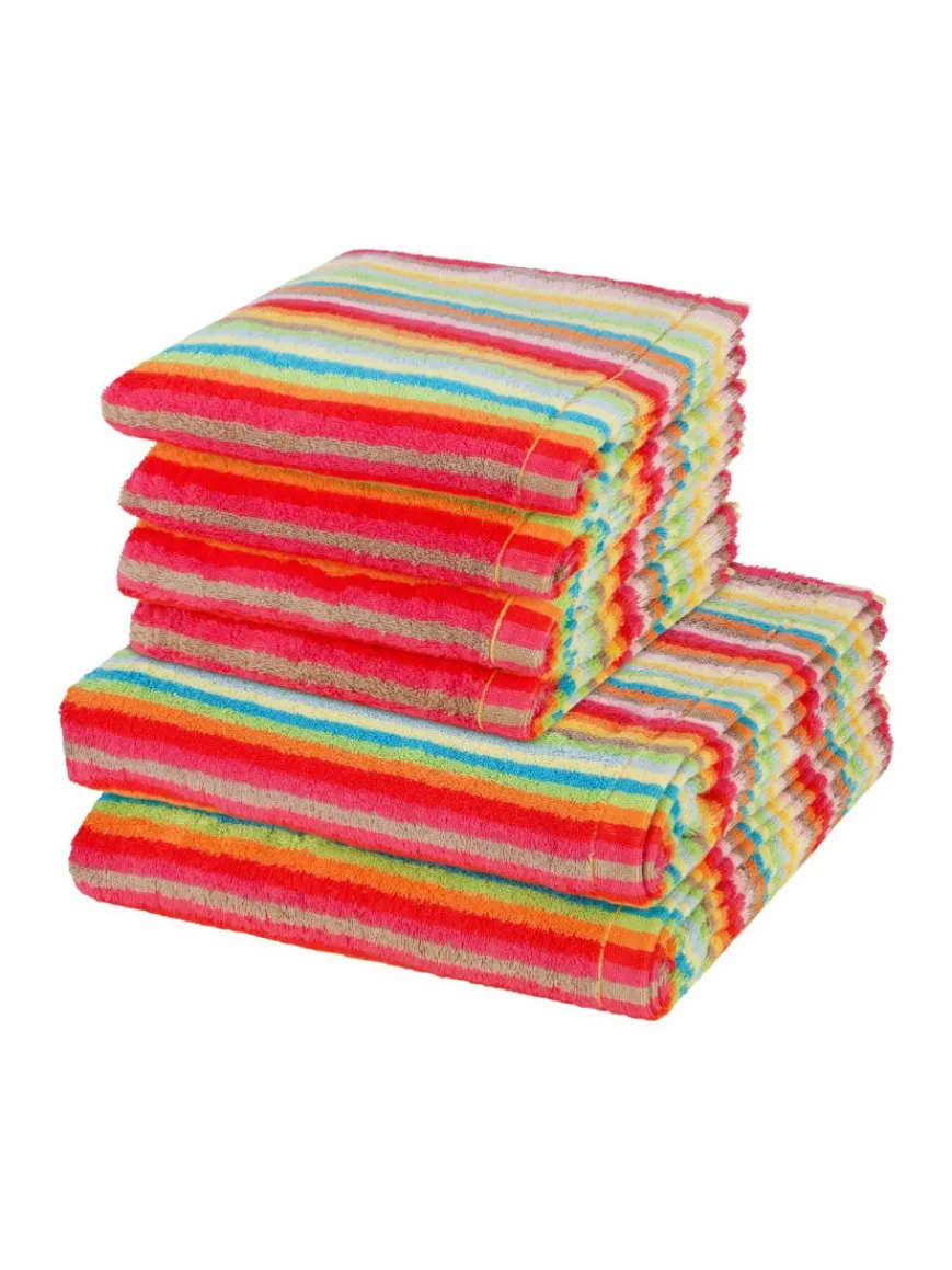 Cawö Heimtextilien*Handtuchset 6-teilig - Lifestyle mehrfarbig gestreift