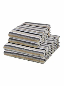 Cawö Heimtextilien*Handtuchset 2-teilig - Lifestyle grau gestreift