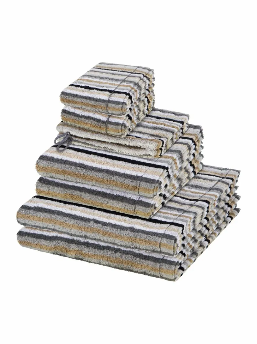 Cawö Heimtextilien*Handtuchset 8-teilig - Lifestyle grau gestreift