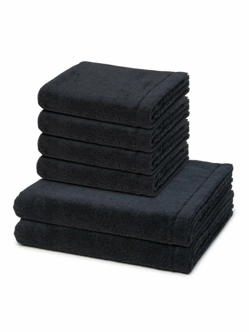 Cawö Heimtextilien*Handtuchset 6-teilig - Lifestyle schwarz uni