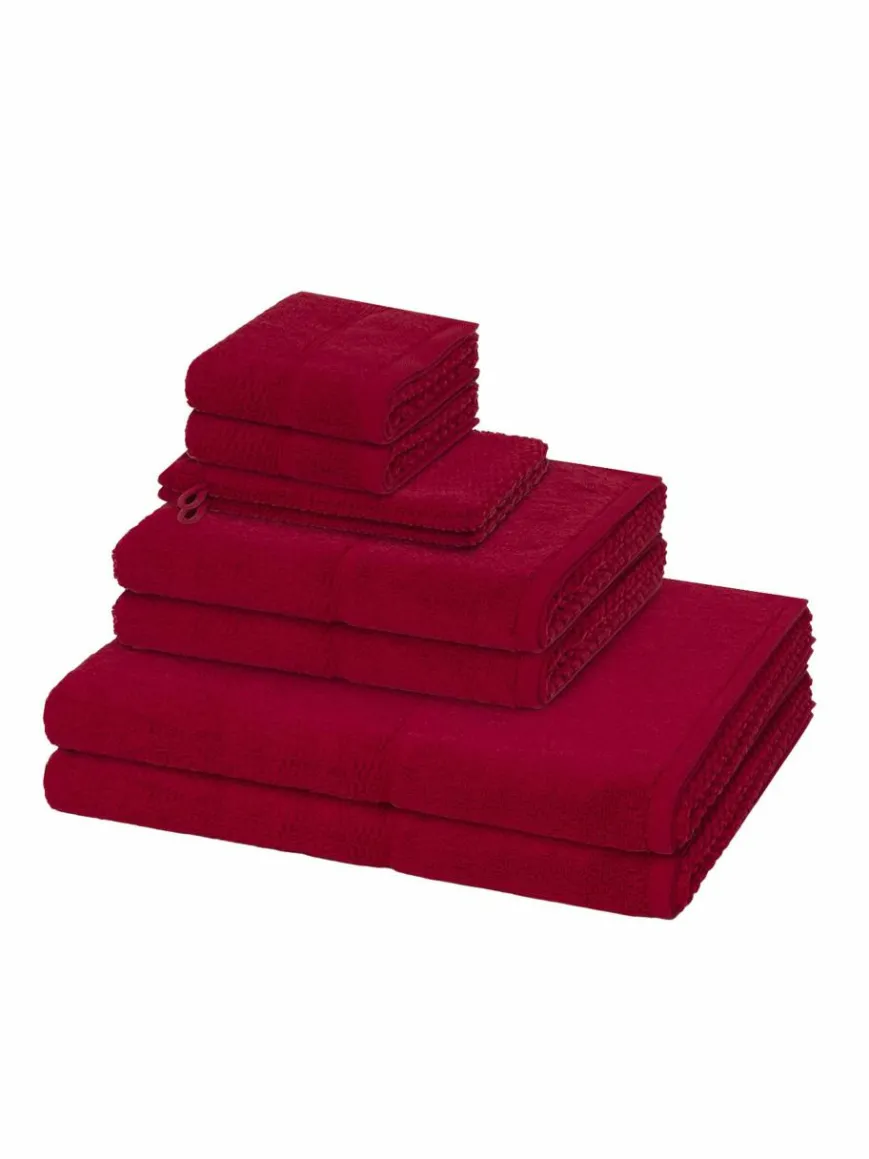Möve Heimtextilien*Handtuchset 8-teilig - Pearl rot uni