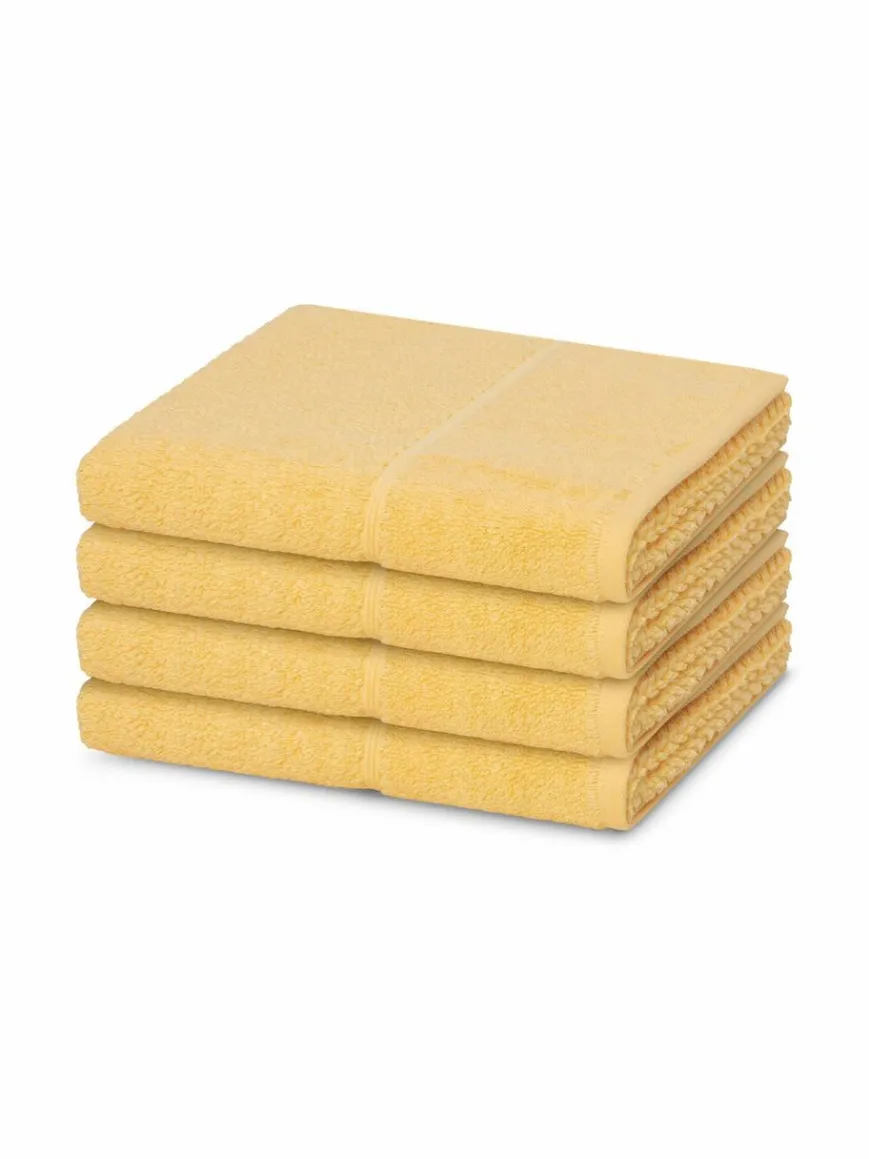 Möve Heimtextilien*Handtuchset 4-teilig - Pearl gelb uni