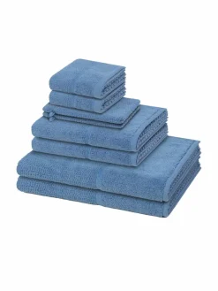 Möve Heimtextilien*Handtuchset 8-teilig - Pearl blau uni