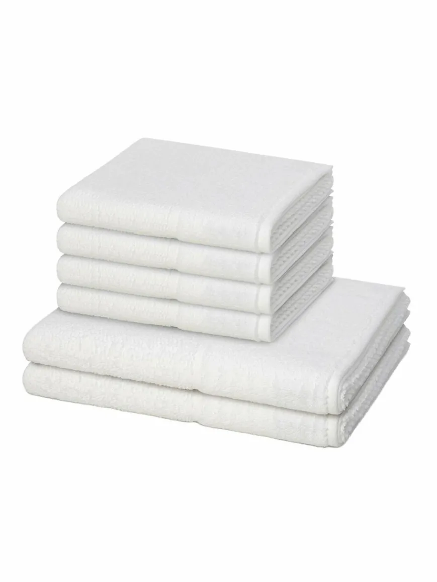 Möve Heimtextilien*Handtuchset 6-teilig - Pearl weiß uni