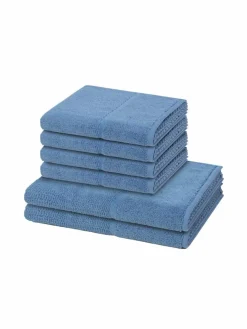 Möve Heimtextilien*Handtuchset 6-teilig - Pearl blau uni