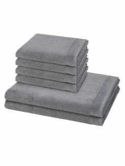 Möve Heimtextilien*Handtuchset 6-teilig - Premium grau uni