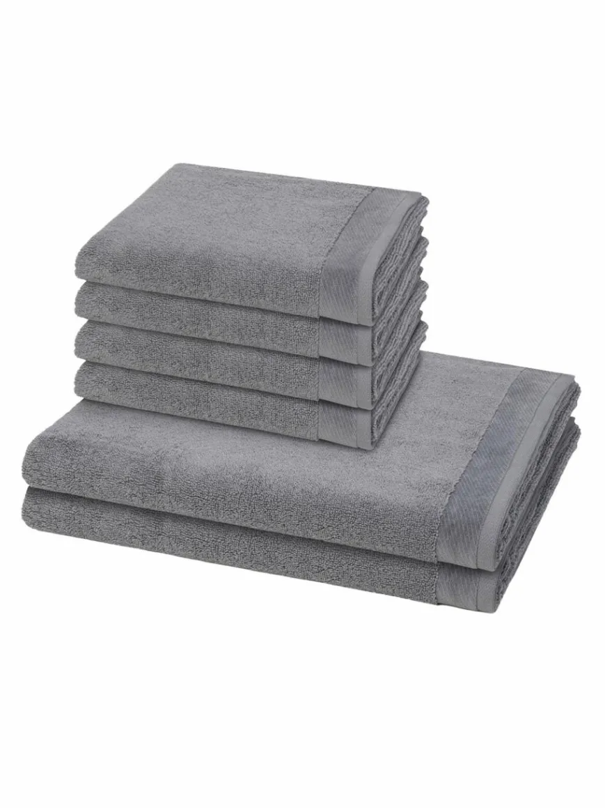 Möve Heimtextilien*Handtuchset 6-teilig - Premium grau uni