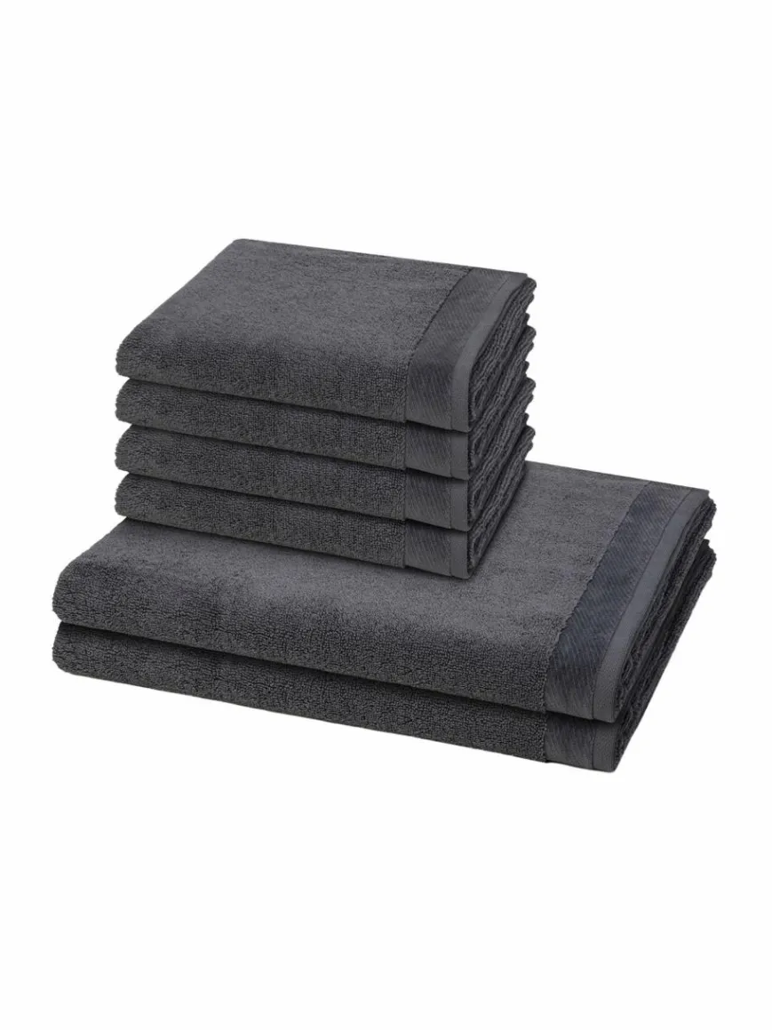 Möve Heimtextilien*Handtuchset 6-teilig - Premium grau uni