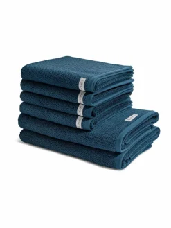 Ross Heimtextilien*Handtuchset 6-teilig - Selection Organic Cotton blau uni
