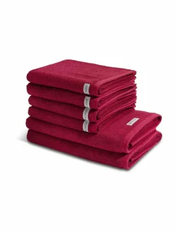 Ross Heimtextilien*Handtuchset 6-teilig - Selection Organic Cotton rot uni