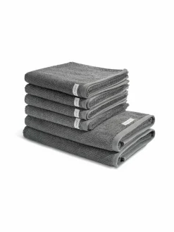 Ross Heimtextilien*Handtuchset 6-teilig - Selection Organic Cotton grau uni