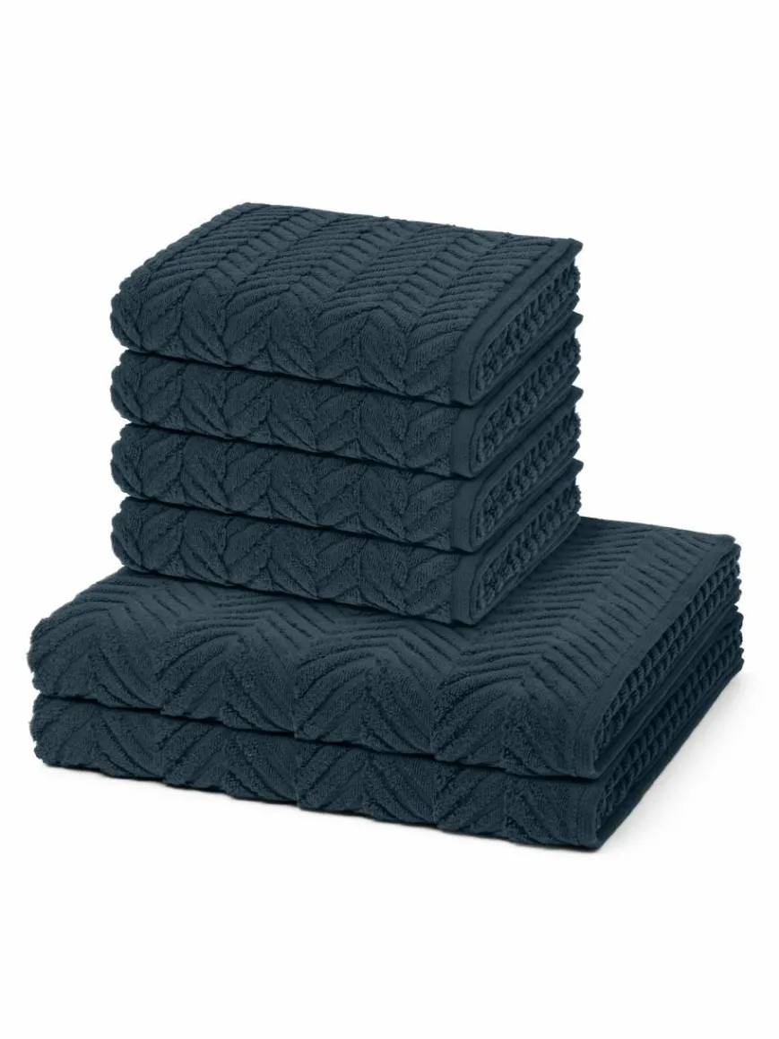 Ross Heimtextilien*Handtuchset 6-teilig - Sensual Skin blau uni