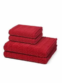 Ross Heimtextilien*Handtuchset 2-teilig - Sensual Skin himbeer rot uni