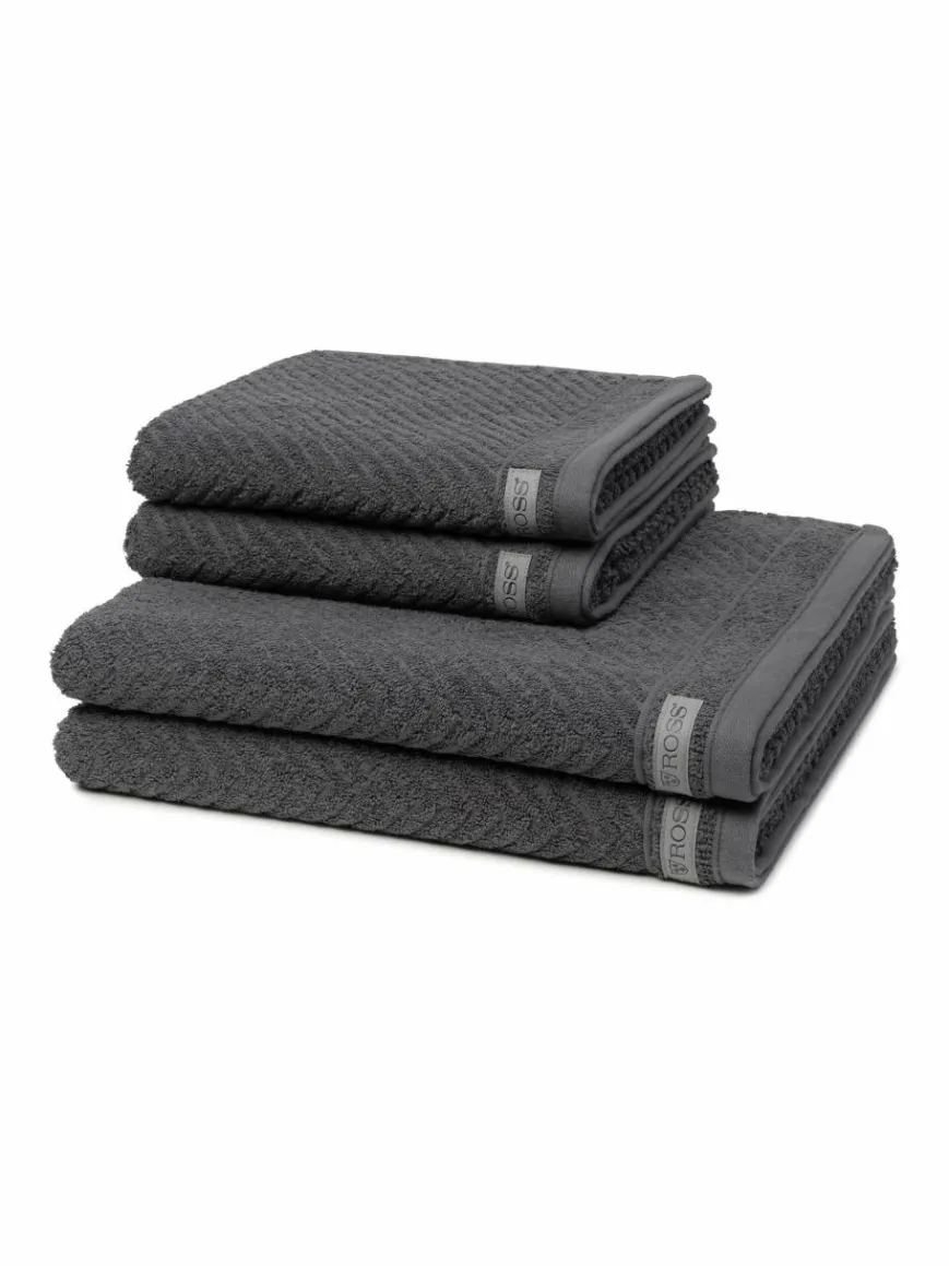 Ross Heimtextilien*Handtuchset 4-teilig - Smart grau uni