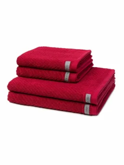 Ross Heimtextilien*Handtuchset 4-teilig - Smart rot uni