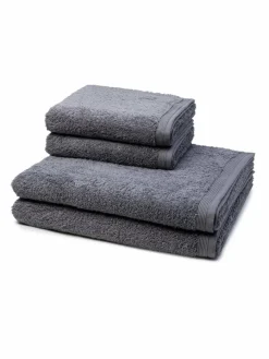 Möve Heimtextilien*Handtuchset 4-teilig - Superwuschel grau uni