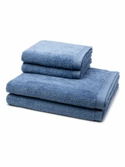 Möve Heimtextilien*Handtuchset 4-teilig - Superwuschel blau uni