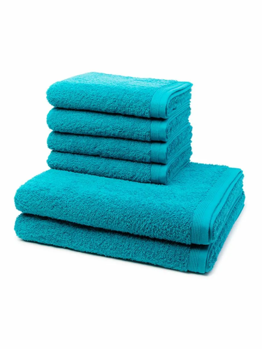 Möve Heimtextilien*Handtuchset 6-teilig - Superwuschel türkis uni