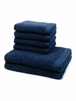 Möve Heimtextilien*Handtuchset 6-teilig - Superwuschel blau uni