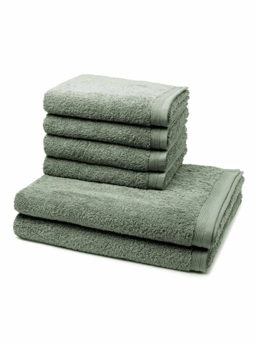 Möve Heimtextilien*Handtuchset 6-teilig - Superwuschel grün uni