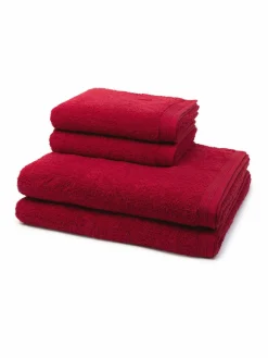 Möve Heimtextilien*Handtuchset 4-teilig - Superwuschel rot uni
