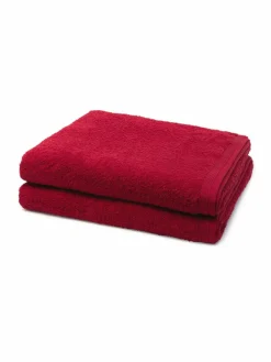 Möve Heimtextilien*Handtuchset 2-teilig - Superwuschel rot uni