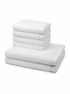 Möve Heimtextilien*Handtuchset 6-teilig - Superwuschel weiß uni