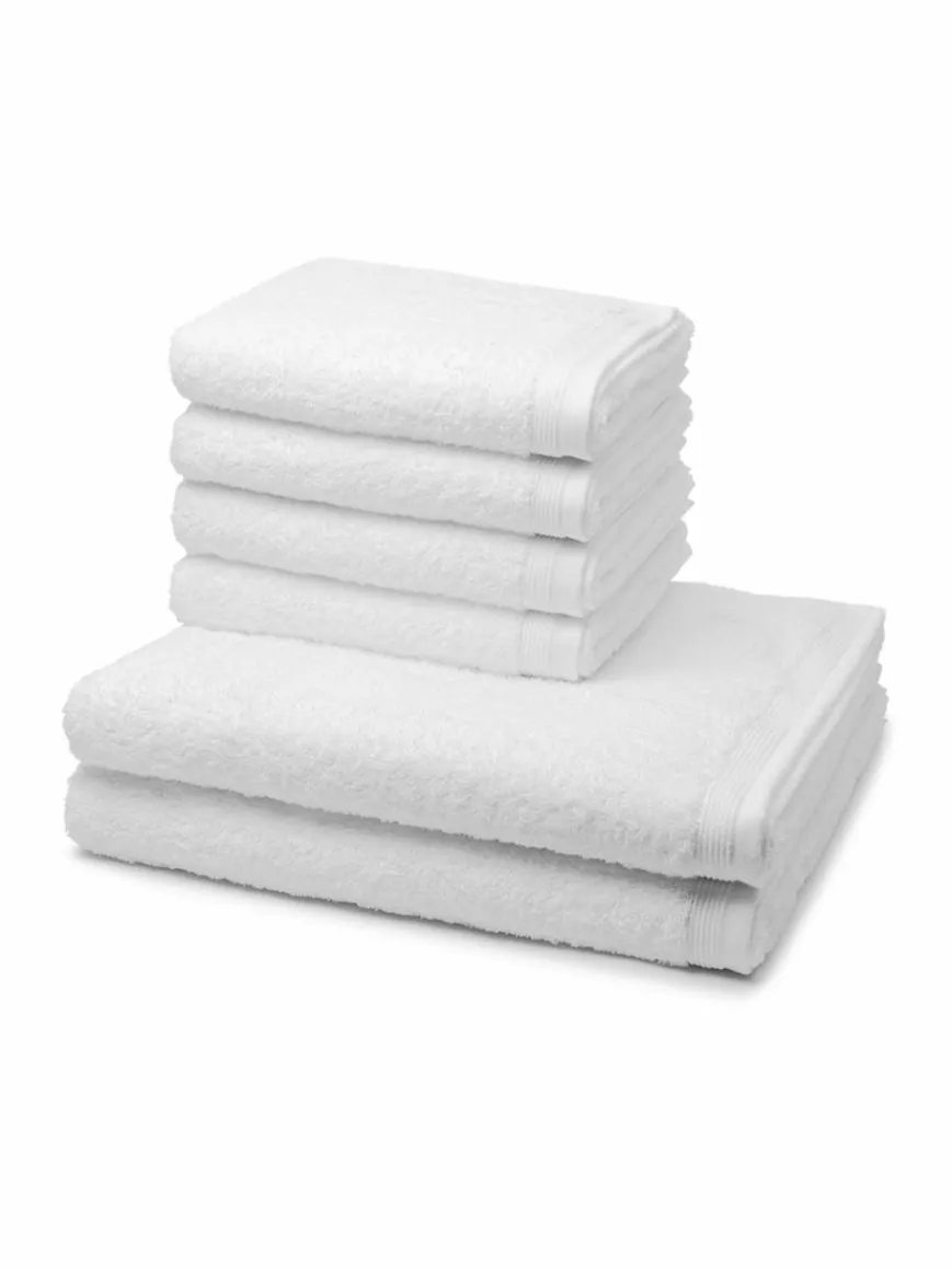 Möve Heimtextilien*Handtuchset 6-teilig - Superwuschel weiß uni