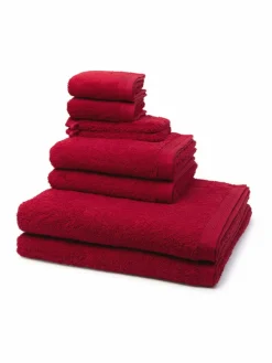 Möve Heimtextilien*Handtuchset 8-teilig - Superwuschel rot uni