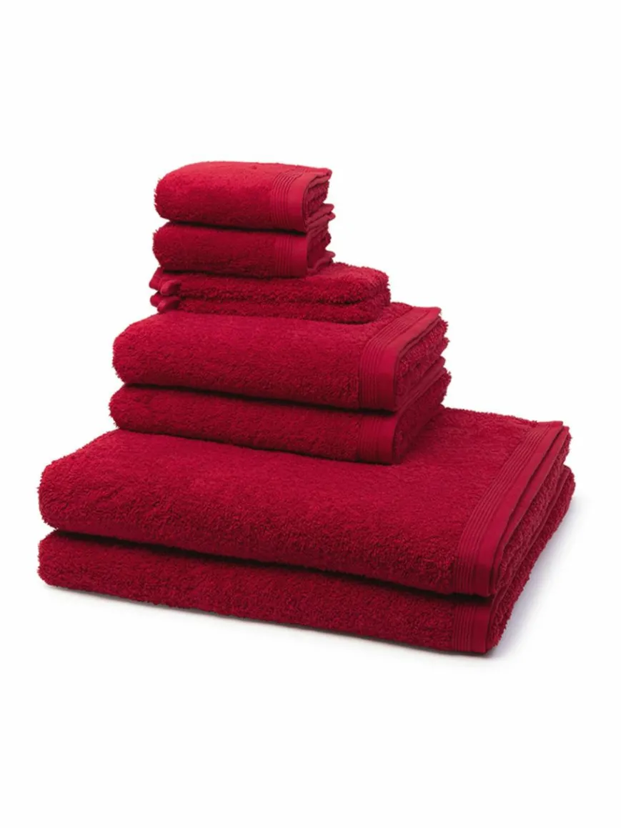 Möve Heimtextilien*Handtuchset 8-teilig - Superwuschel rot uni