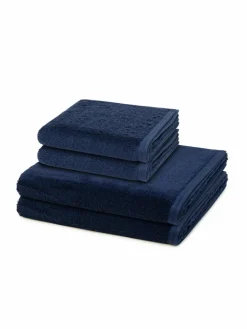 Vossen Heimtextilien*Handtuchset 2-teilig - Vegan Life blau uni