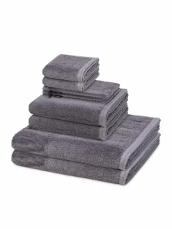 Vossen Heimtextilien*Handtuchset 8-teilig - Vegan Life grau uni