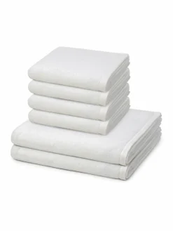 Vossen Heimtextilien*Handtuchset 6-teilig - Vegan Life weiß uni